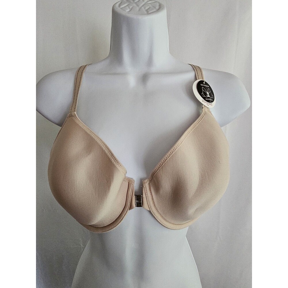 Chantelle Racerback Bra Size 34DD Nude Front Closure Lace Back NWT